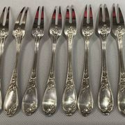 10 snail forks, rocaille model, Ercuis brand