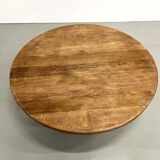 Circular oak coffee table, circa 1950