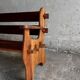 Dark brown solid wood Brutalist 3-seater bench — sculptural mid-century seating (1960s/70s)