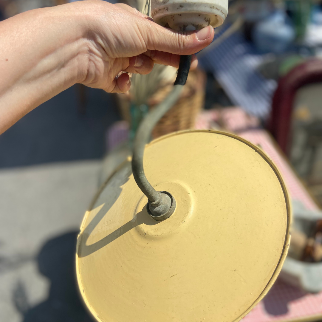 Wall lamp old enamelled tole eggshell style 1900