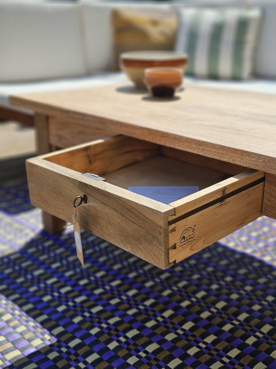 Antique solid wood coffee table – unique restored piece | Louna