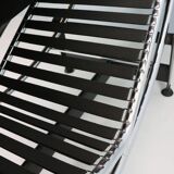 Chaise longue LC4 en cuir noir par Le Corbusier pour Cassina, années 1980