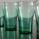 5 anciens verres vintage vert émeraude