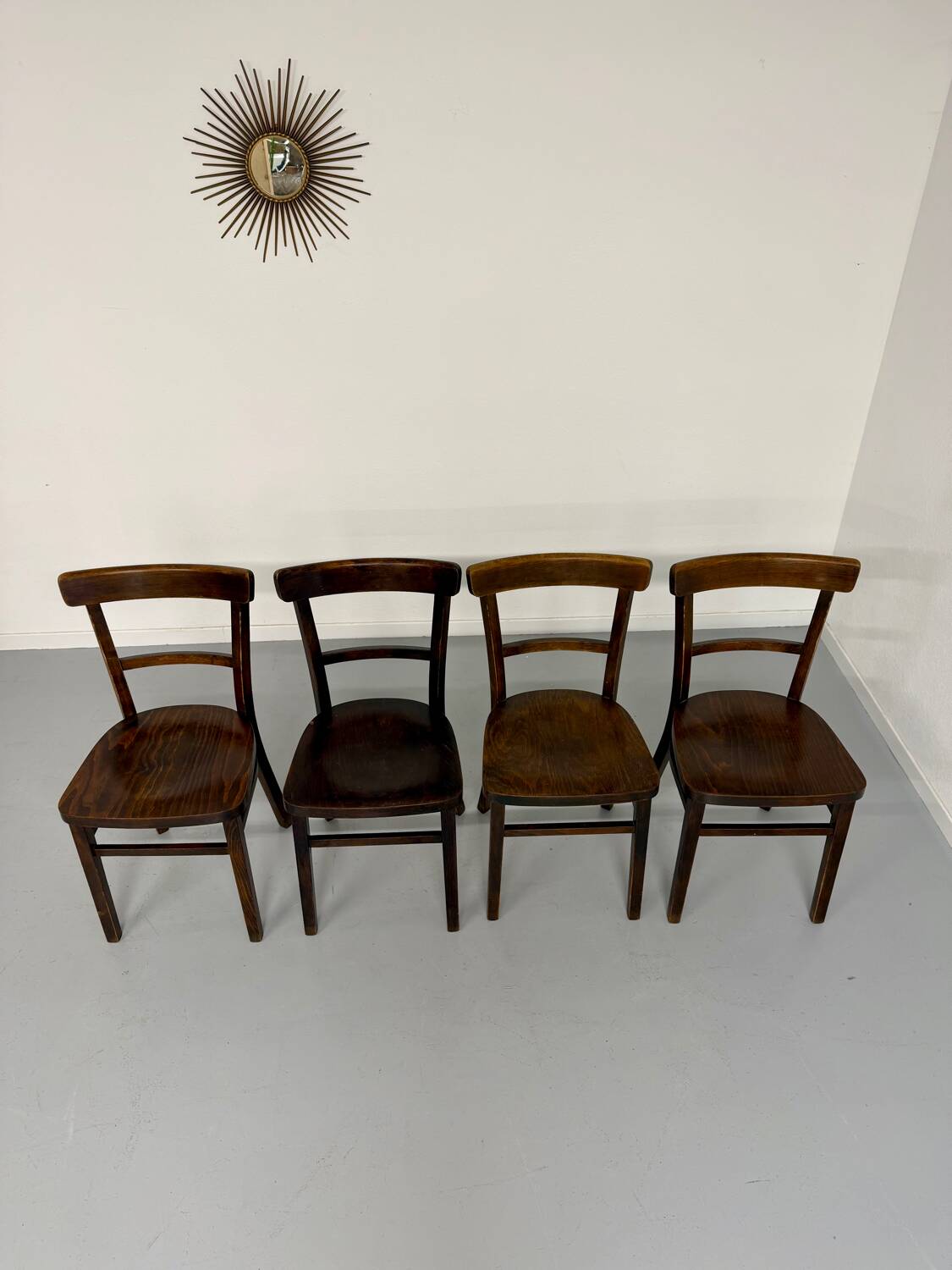 Lot de 4 chaises de bistrot thonet années 50 vintage bois