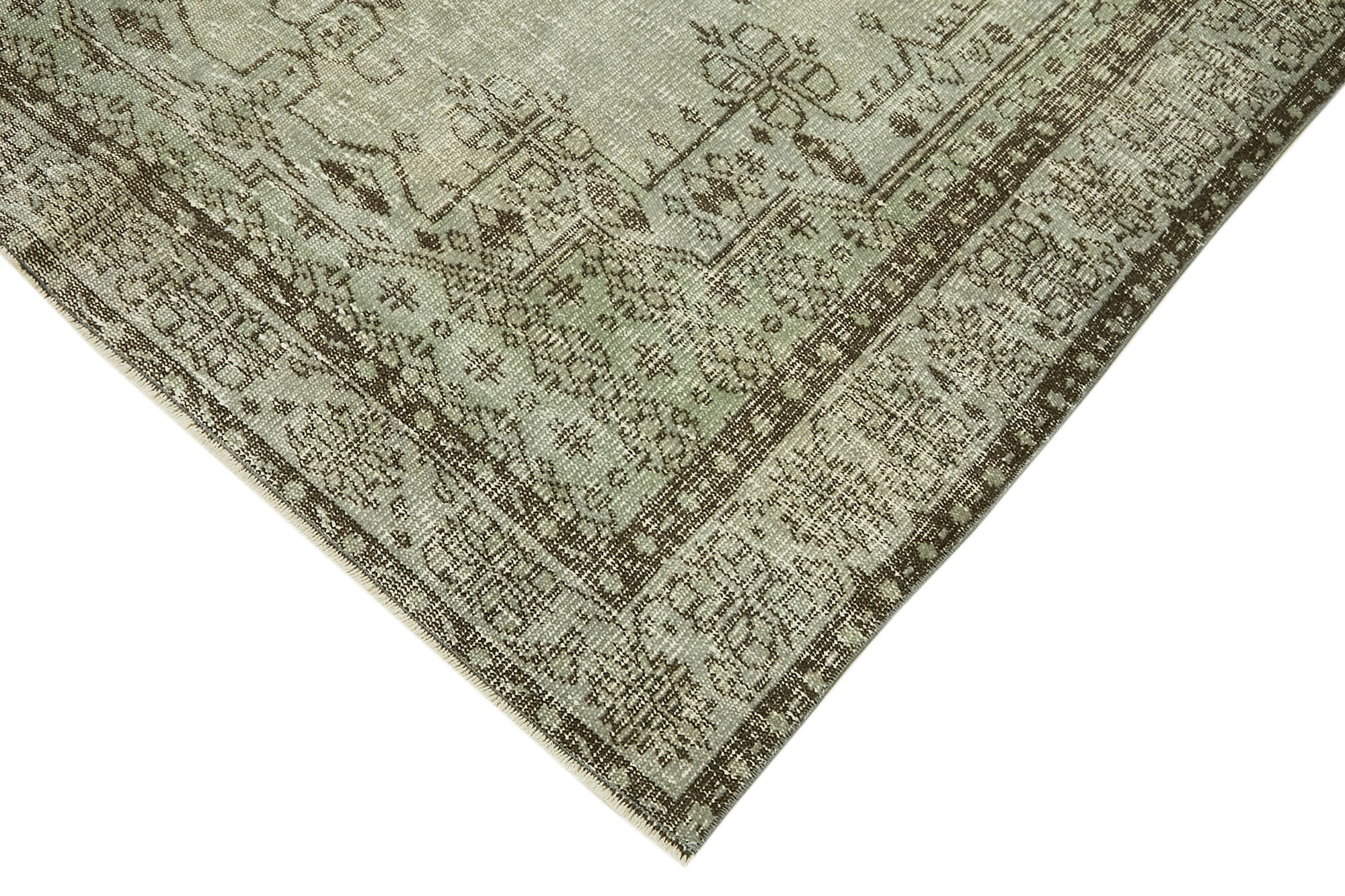 Handwoven Overdyed Turkish 1970s 161 cm x 274 cm Grey Carpet