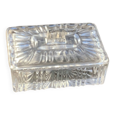 Transparent mold glass box with lid, vintage