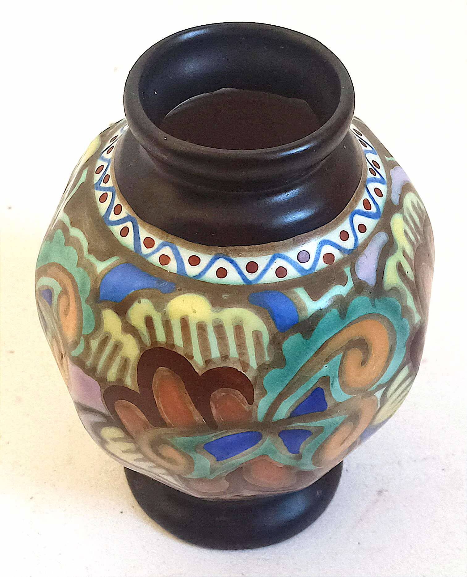 Ceramic vase from Bergen, Belgium 1920s Height 20.2 cm