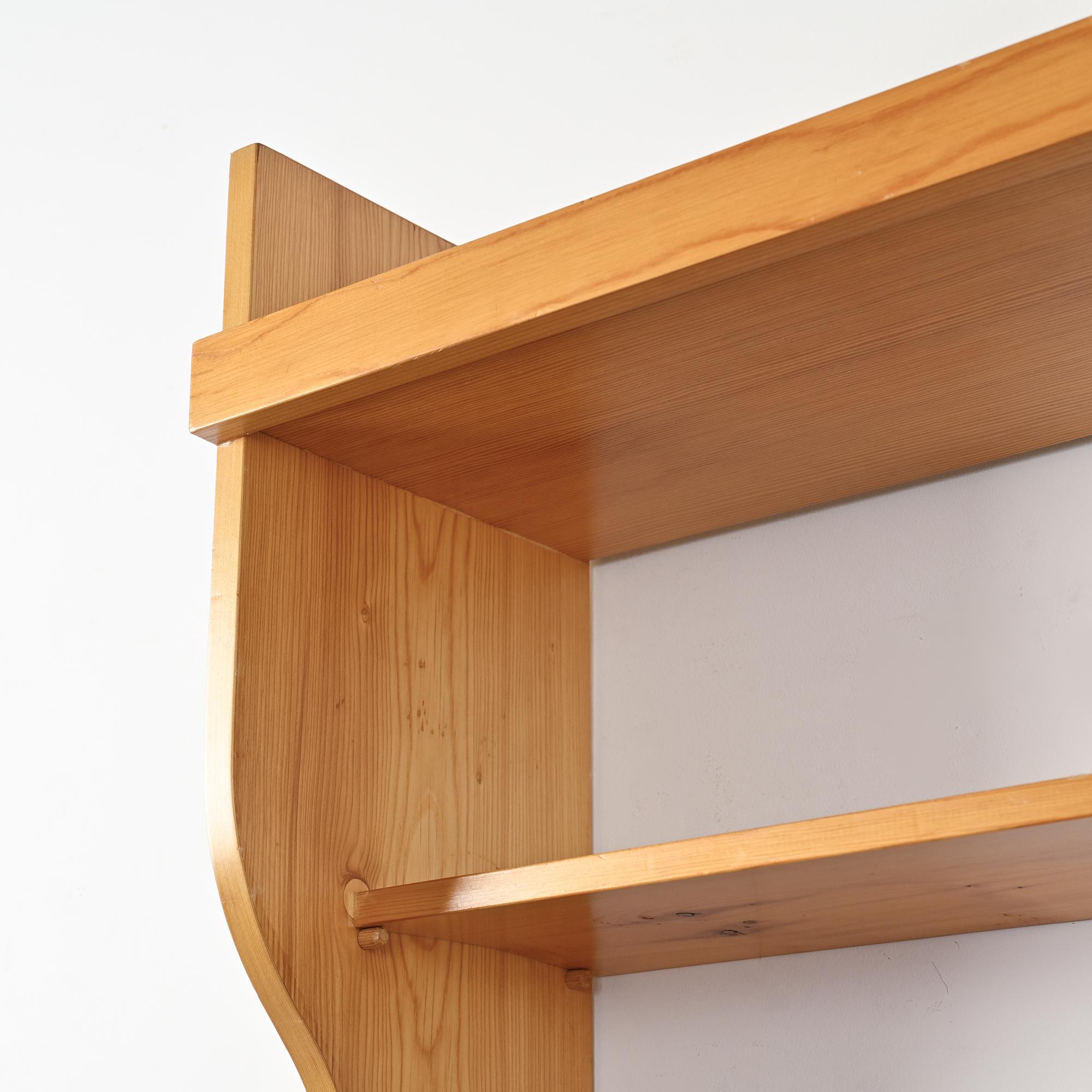 Wall-mounted pine cabinet, Les Arcs 1800, circa 1970