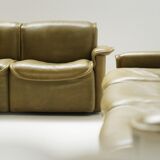 DS-12 modular vintage set in green leather by Team de Sede for De Sede Swiss
