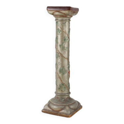 Console Art Nouveau ou pied de stall en plâtre émaillé, années 1920