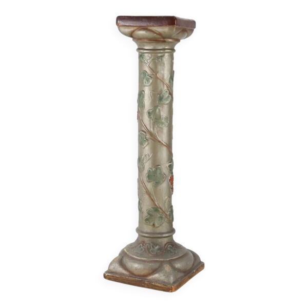 Console Art Nouveau ou pied de stall en plâtre émaillé, années 1920
