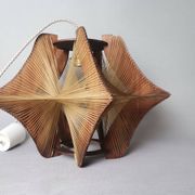 Large futuristic  wooden hanging lamp 1960s