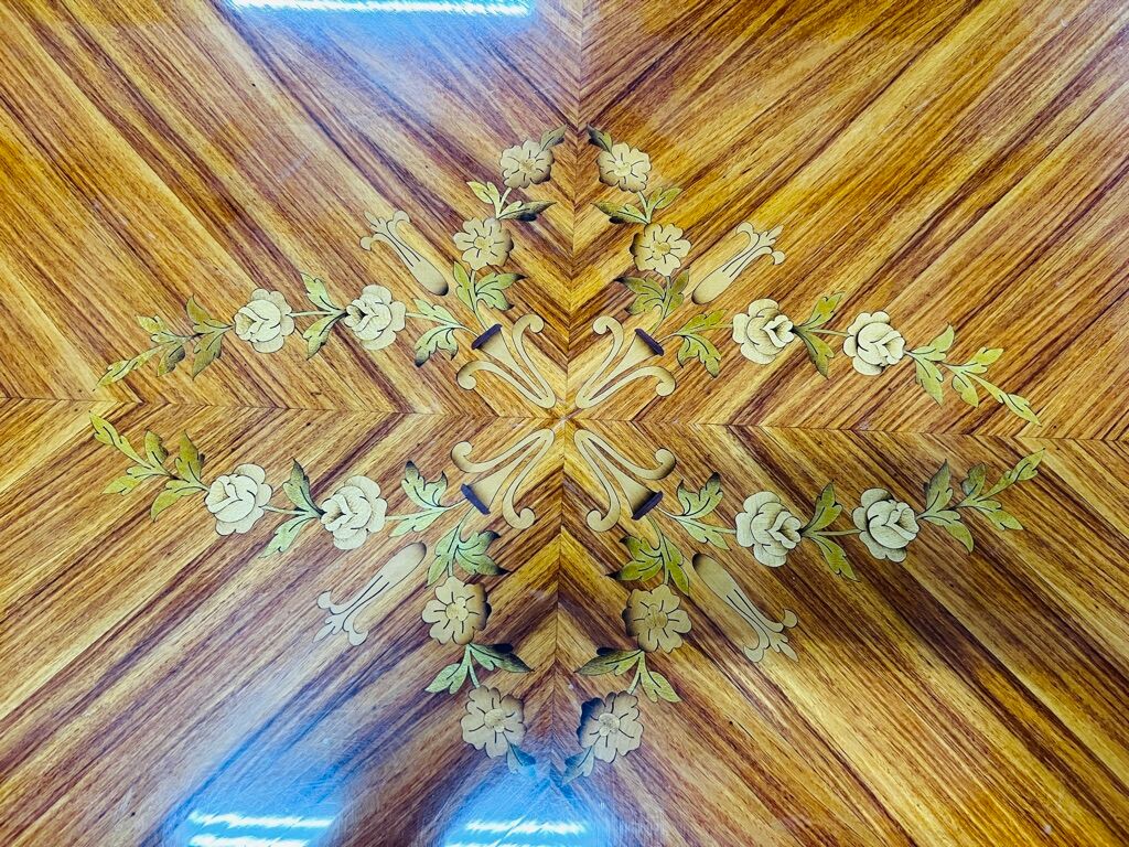 Inlaid rosewood dining table