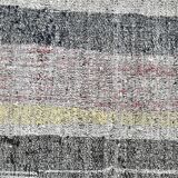 7x10 Yellow Black Striped Vintage Rug, 220x304Cm