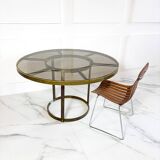 Table en laiton style Gabriella Crespi, Italie circa 1970
