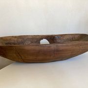 Coupe centre de table XxXL en bois de noyer creusé 1960 monoxyle