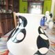 Ceramic ball vase with black and white circles Art Deco Italy Vintage 1940
