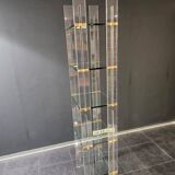 Designer shelf 70 in plexi glass and brass