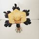 Large vintage amber glass art vase - Height 32cm