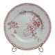 Round vintage plate Sarreguemines Fontanges red – Old ironstone