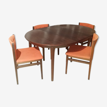 Rosewood table and 4 chairs Gudme Mobelfabrik