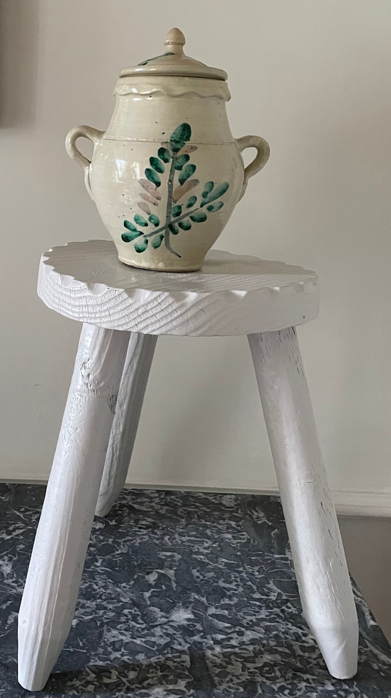 Painted brutalist stool