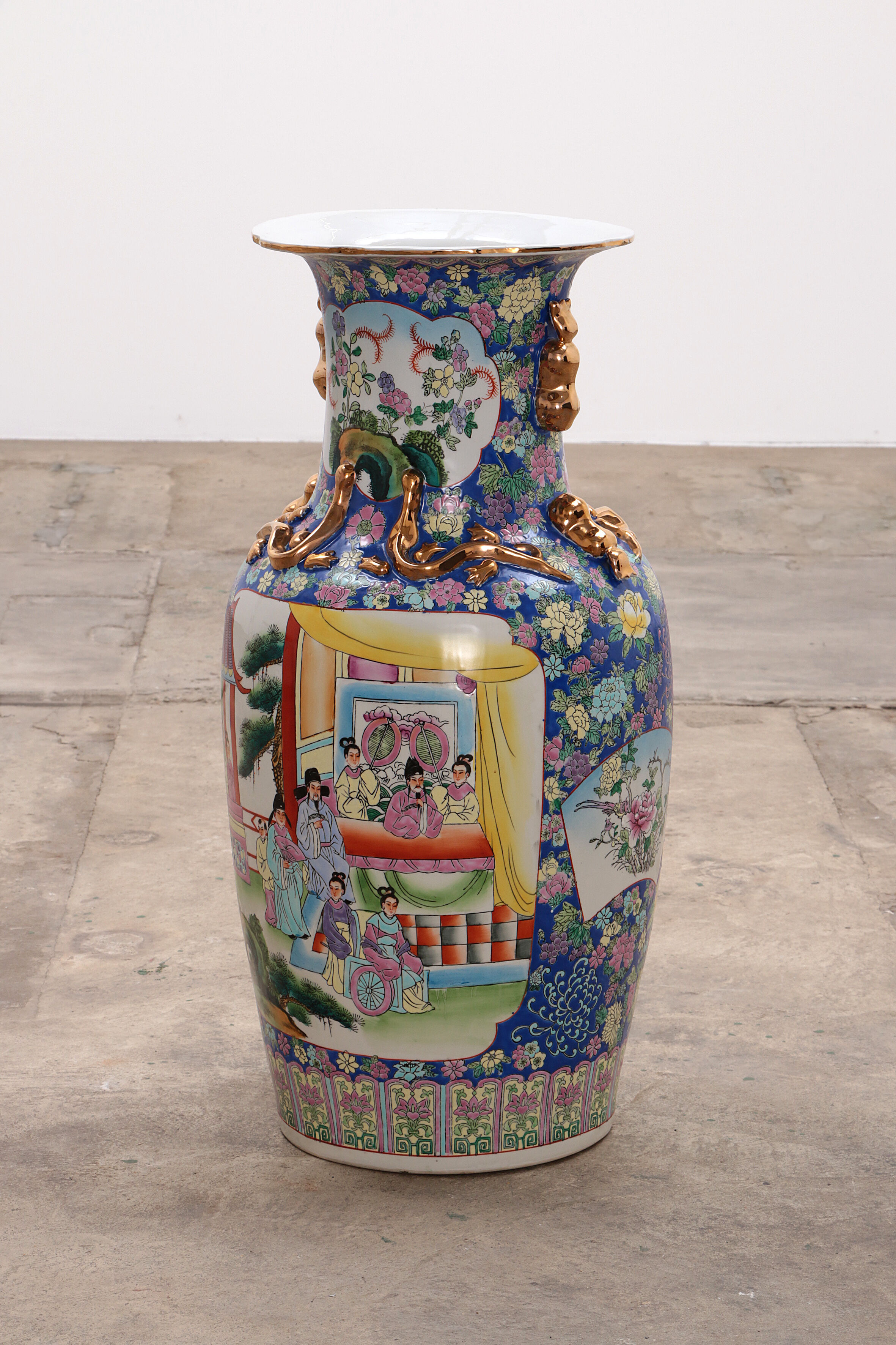 Old Chinese Ceramic Hand Painted Vase, 1920