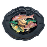 Barbotine plate with marine pattern, 1970
