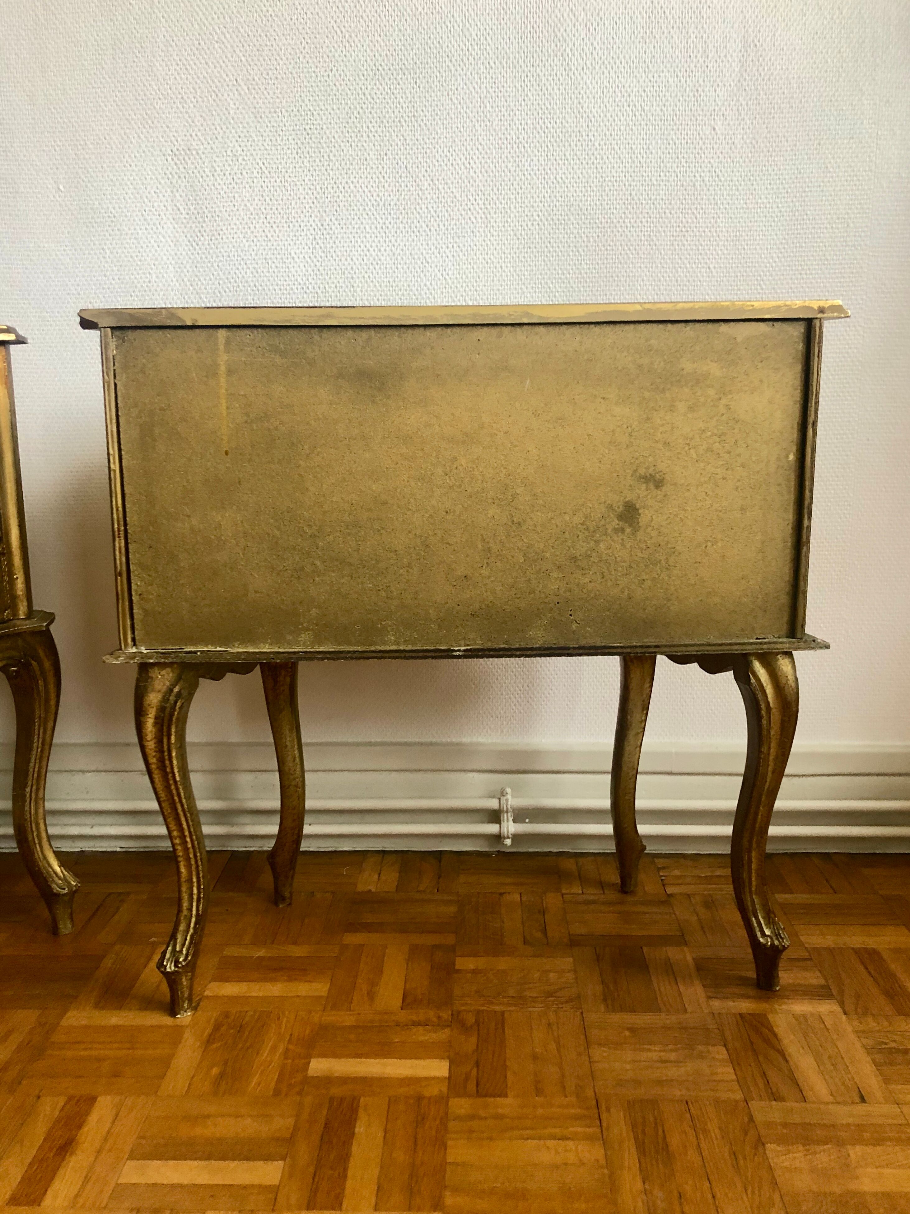 Pair of bedsides Florentine style, 1950s
