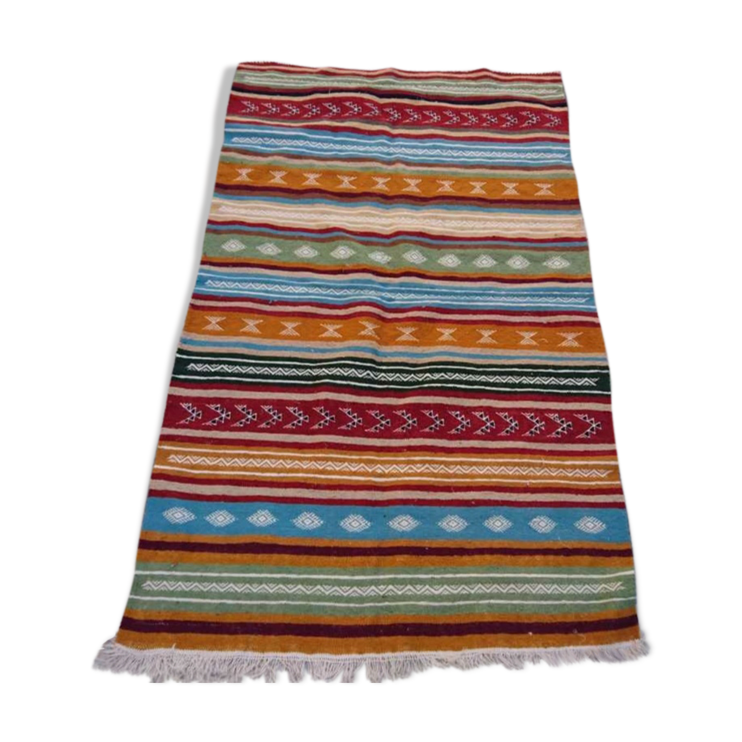 Carpet kilim multicolor wool handmade 195x115cm