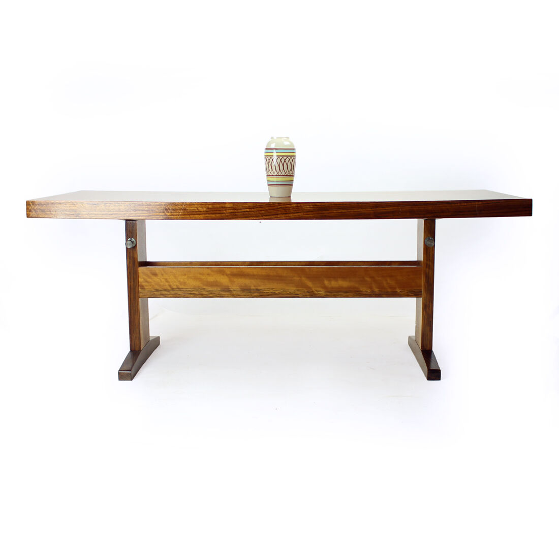 Long Height Adjustable Coffee/Dining Table In Mahogany, Czechoslovakia 1970s