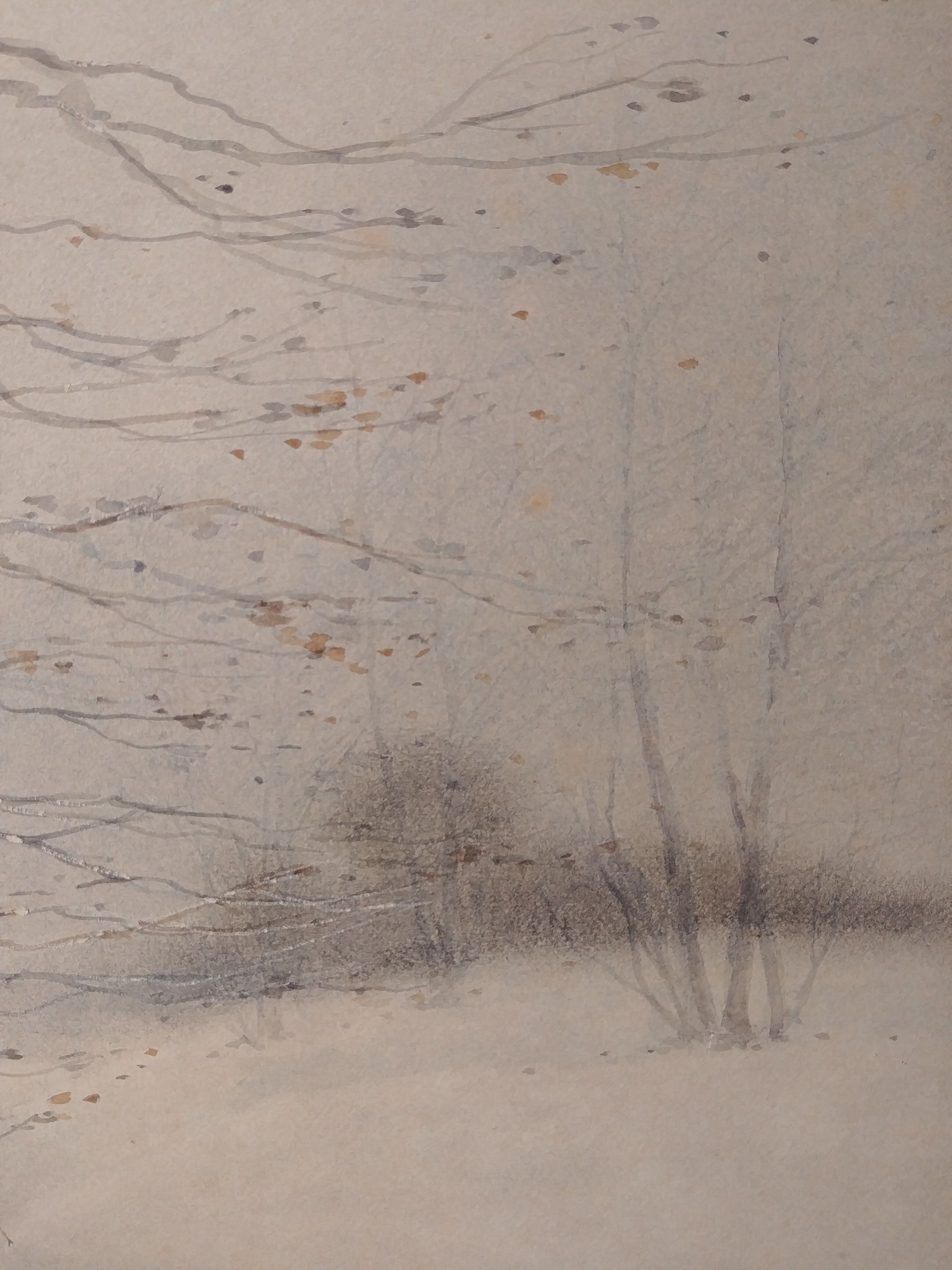Snowy landscape painting
