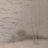 Snowy landscape painting