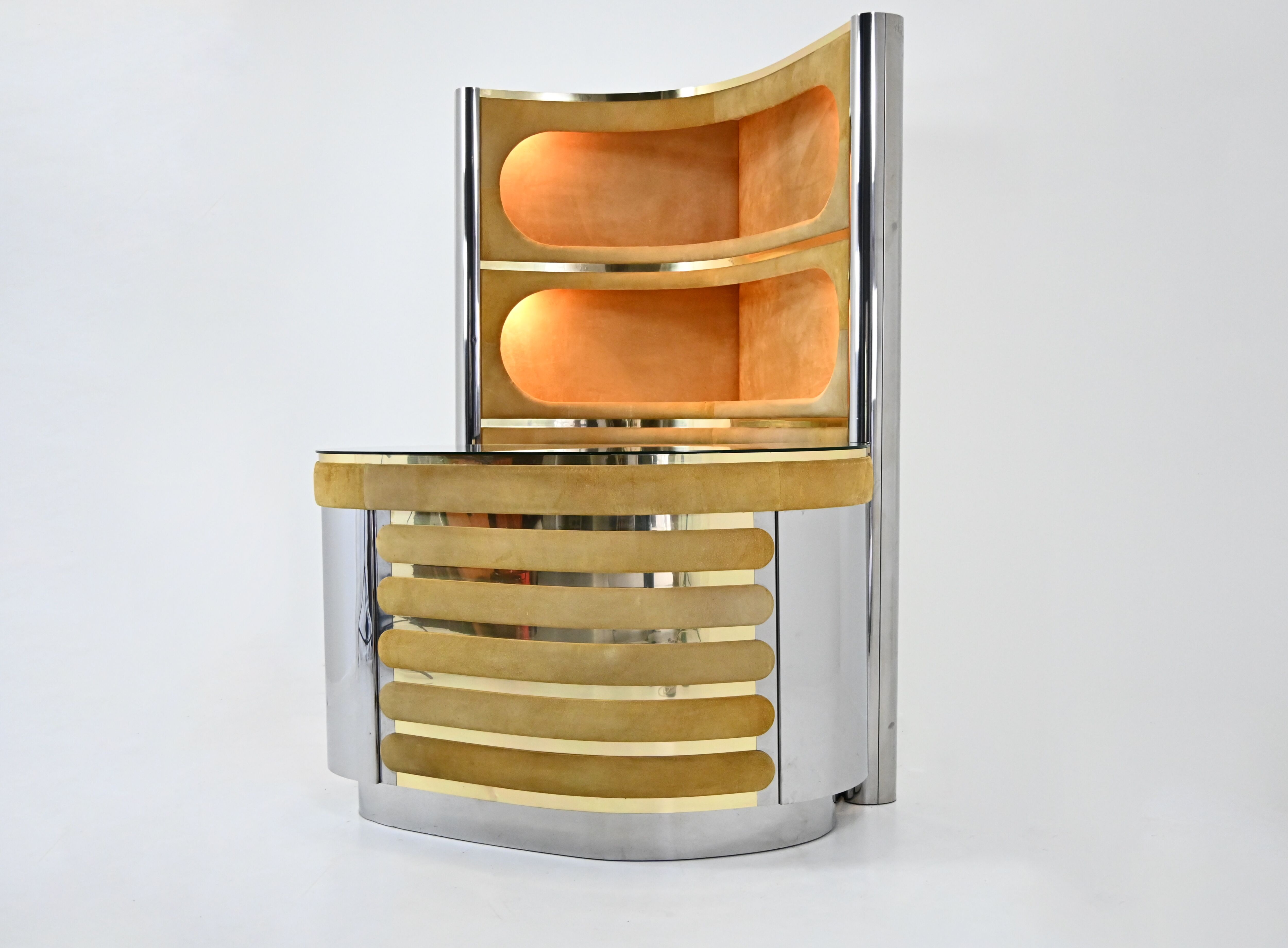 Bar set attributed to Willy Rizzo, 1970s.