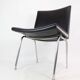 Kastrup chairs  In Black leather, Model CH401 By Hans J. Wegner  Made By Carl Hansen & Søn