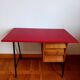 Bureau mid century skaï rouge