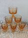 6 small vintage orange glasses