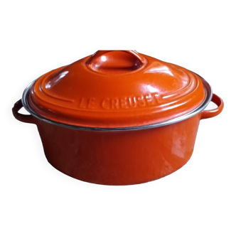 Le Creuset enameled metal casserole dish