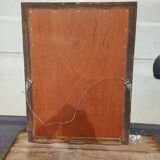 Wood mirror and golden Stuk