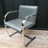 Gray skai chrome design armchair