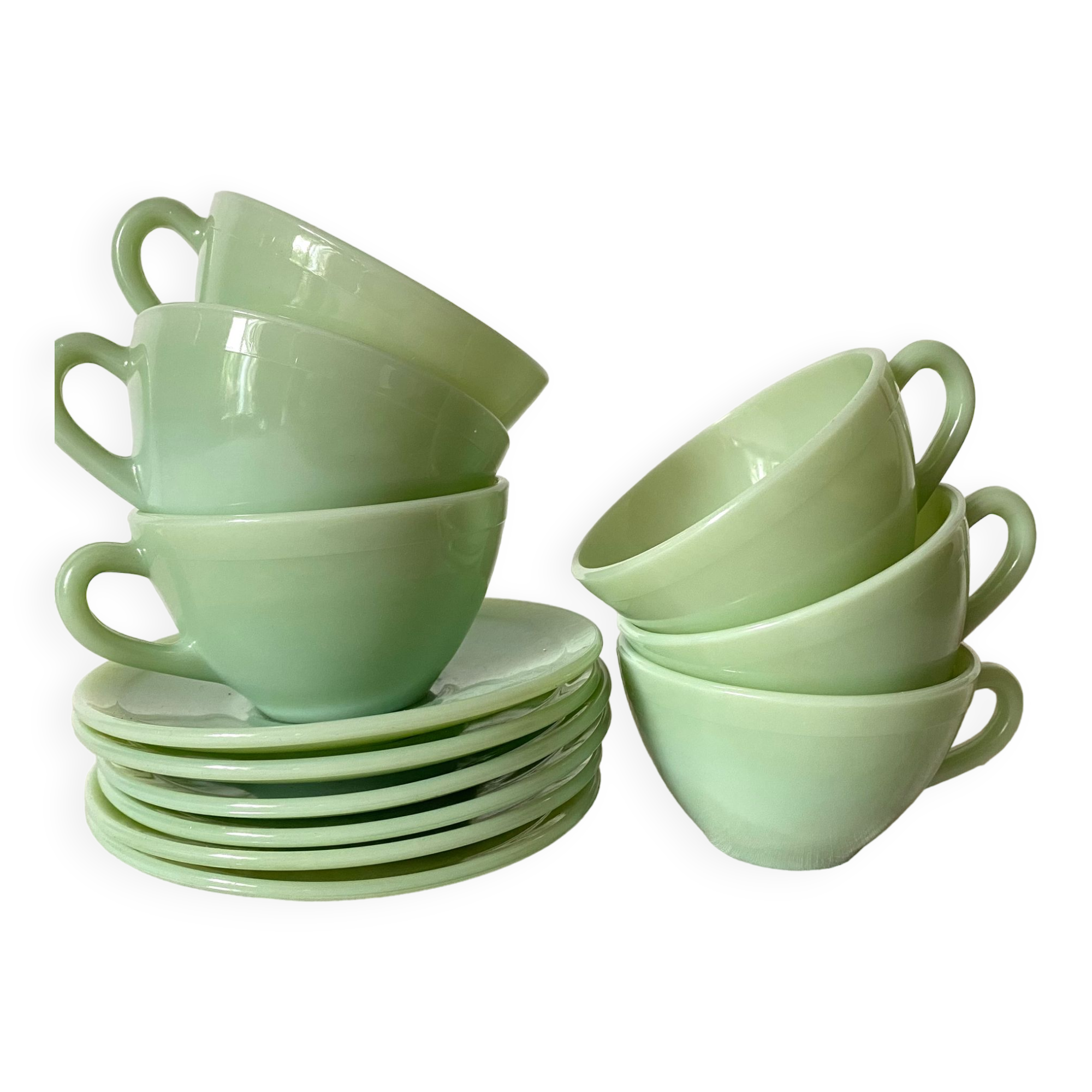 New Duralex opaline cups, 50s-60s