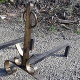 Pair of wrought iron andirons