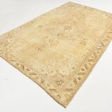 7x10 Cream & Brown Vintage Persian Rug, 205x316Cm