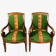 Pair of Empire period restoration mahogany armchairs