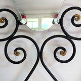 Vintage iron coat rack with mirror