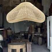 Suspension or rattan lampshade in the shape of a cloud or flattened bubble D60 H35