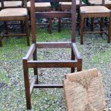 Suite of 17 straw chairs with high backs