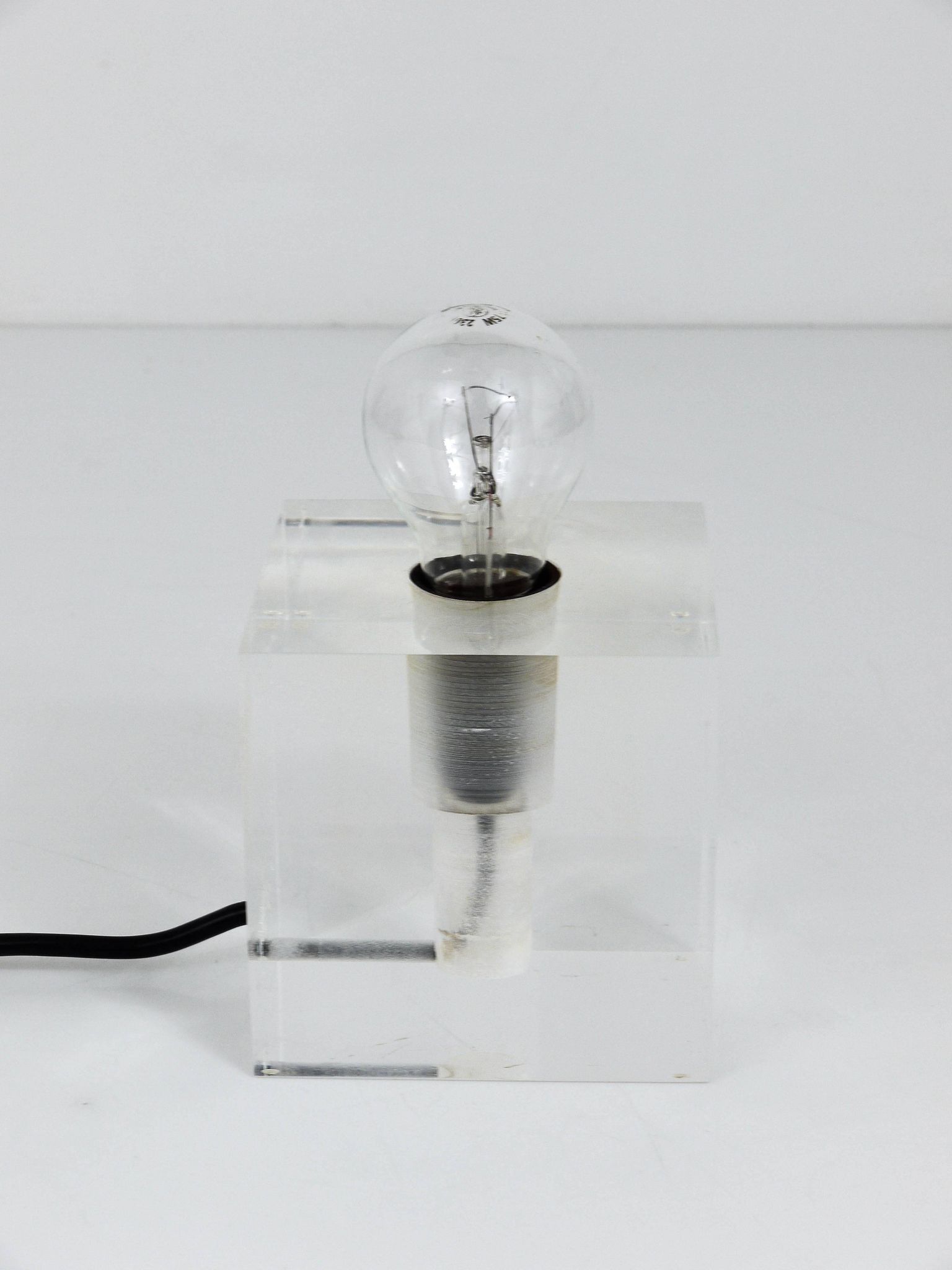 Cubic table or postmodern accent lamp in lucite, Italy, 1970s