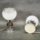 Pair of 1960s Italian Murano Glass, Chrome and Wood Table Lamps
