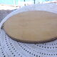 Tray oval glass brass and wood